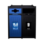 Vision Double Recycling Station | Mixed-Full | Black-Blue