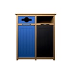 Aura Double Recycling Station | Mixed-Full | Cedar-Blue-Black