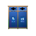 Aura Double Recycling Station | Mixed | Cedar-Blue