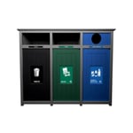 Aura Triple Recycling Station | Full-Full-Circle | Grey-Black-Green-Blue