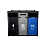 Vision Triple Recycling Station | Full-Slot-Full | Black-Grey-Blue