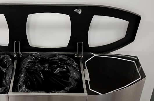 Hinged lid with gas shock assist for easy servicing