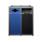 Vision Double Recycling Station | Mixed-Full | Grey-Blue-Black