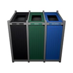 Venture Triple Recycling Station | Full | Grey-Black-Green-Blue