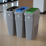 Lean Stream Triple Recycling Station| 69 Gallon