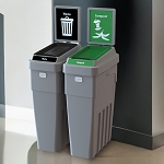 Lean Stream Double Recycling Station with Sign | 46 Gallon