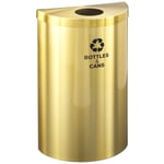 Glaro VALUE SERIES 16-gallon Half-Round Waste Container in Satin Brass - Configurable