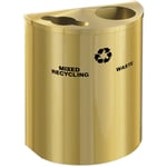 Glaro Dual-Stream XL Half-Round Satin Brass Recycling Barrel - Configurable