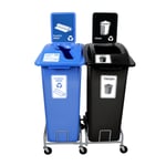 Mobile Manusorter XL Double with Signs & Dolly | 32 Gal - Configurable
