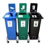 Mobile Manusorter XL Triple with Signs & Dolly | 32 Gal - Configurable