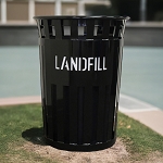 Oakley Eco Series Landfill Bin with Flat Top - Black