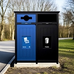 Aura Double Recycling Station | Mixed-Full | Black-Blue