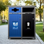 Aura Double Recycling Station | Mixed-Full | Grey-Blue-Black