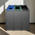 Venture Triple Recycling Station | Circle-Slot-Full | Grey-Blue-Green-Black