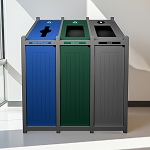 Venture Triple Recycling Station | Mixed-Full-Full | Grey-Blue-Green-Grey