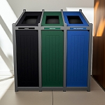 Venture Triple Recycling Station | Full | Grey-Black-Green-Blue