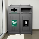 Vision Double Recycling Station | Mixed-Full | Grey
