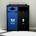Vision Double Recycling Station | Mixed-Full | Black-Blue