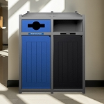 Vision Double Recycling Station | Mixed-Full | Grey-Blue-Black