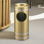 Capri Ash/Trash Receptacle with Sand Top - Satin Brass
