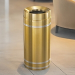 Capri Waste Receptacle with Funnel-Top, 12-Gal - Satin Brass
