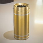 Capri Waste Receptacle with Funnel-Top, 16-Gal - Satin Brass