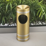 Capri Ash/Trash Receptacle with Funnel-Top - Satin Brass
