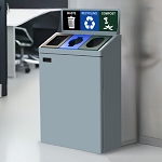 Transition TMF Triple 35 Gallon Recycling Station with Sign