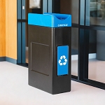 Avante 30 Gal Recycling Bin with Narrow Blue Lid