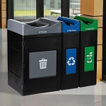Avante Triple Station: 115 Gal Waste, Recycling & Compost Bins
