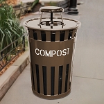 Oakley Eco Series Compost Bin with Rain Cap - Brown