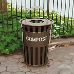 Oakley Eco Series Compost Bin with Hood Top - Brown