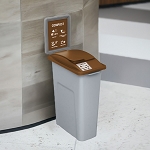 Simple Sort Compost Container with Solid Lift Lid in Brown | 16 Gal