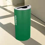 Kaleidoscope Half-Round Recycling Bin | Paper | Green | NYC Compliant