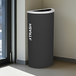 Kaleidoscope Half-Round Trash Bin | Black | NYC Compliant