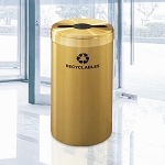 Glaro 15-Gallon VALUE SERIES Single-Purpose Recycling Container in Satin Brass - Configurable