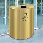 Glaro Single-Purpose XL Half-Round Satin Brass Recycling Barrel - Configurable
