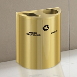 Glaro Dual-Stream XL Half-Round Satin Brass Recycling Barrel - Configurable