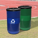 Stadium 35 Gallon Perforated Waste and Recycling Station - Configurable