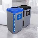 The Octo Indoor Two-Stream Recycling & Waste Combo - Configurable