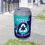 Big Can Recycler - 'Polar Blue' Cans & Bottles Recycling