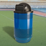 Stadium 55 Gallon Perforated Waste Receptacle with Dome Top - Configurable