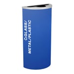 Kaleidoscope Half-Round Recycling Bin | Glass/Metal/Plastic | Blue | NYC Compliant
