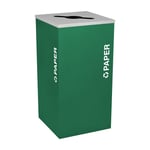 Kaleidoscope Square Recycling Bin | Paper | Green | NYC Compliant