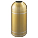 Capri Waste Receptacle with Open Dome-Top - Satin Brass