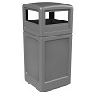 PolyTec 42 Gallon Square Dome Waste in Gray 