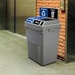 Compact space-saving design (pictured: double bin in Gray with signs) 