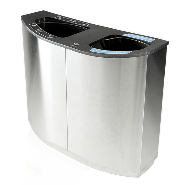 Wave Double Stream Recycling and Waste Container