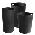 Oakley 36-Gallon Slatted Waste Receptacle with Rain Hood in Black