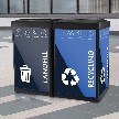 ErgoCan Square Two-Stream Recycling Station 